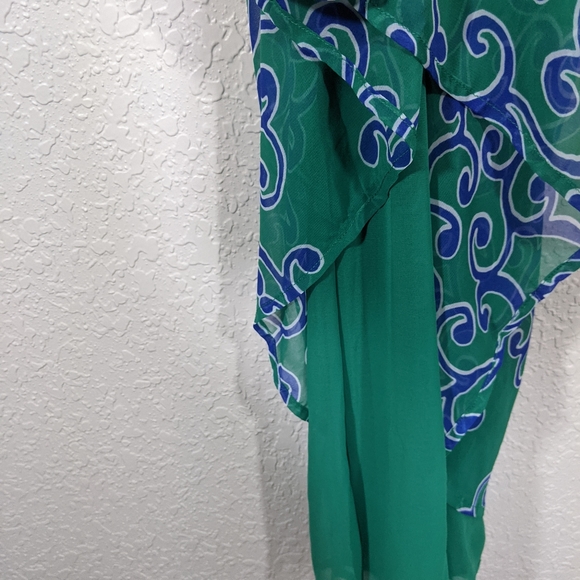 TOMMY BAHAMA Green Blue Cotton Maxi Sundress XS - Picture 3 of 5